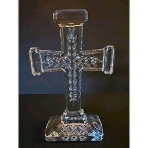 Royal Limited Slovenia 10" 24% Lead Crystal Standing Cross Beautiful!